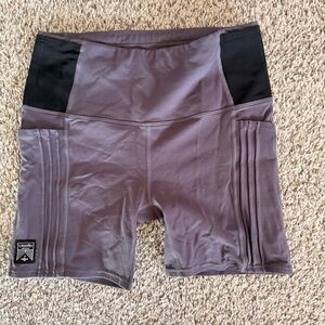 Oiselle Women's Charcoal and Black Bike Shorts